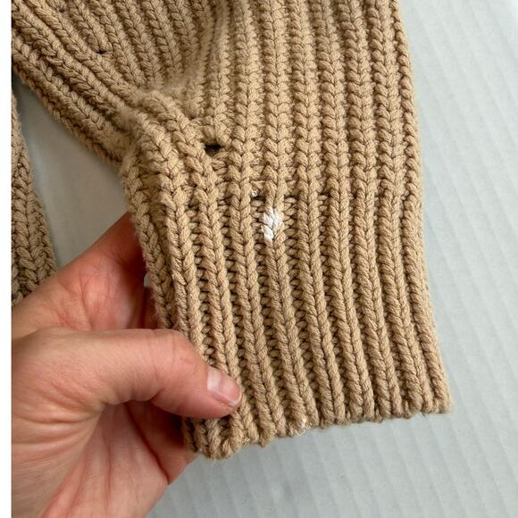 Free People “Swim Too Deep” Cardigan | Almond | Size Small | Cozy Oversized Knit - Picture 3 of 12